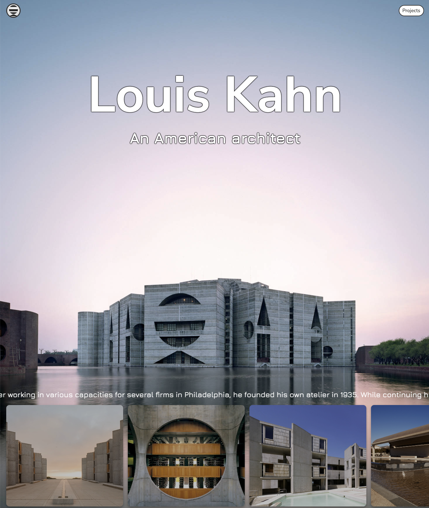 Louis Kahn Microsite